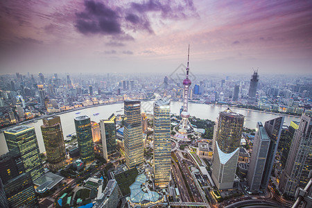 上海浦东金融区鸟瞰图图片