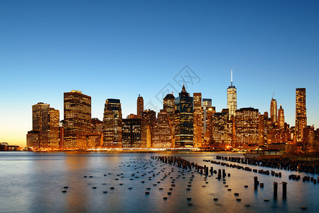 纽约市中心天线黄昏图片
