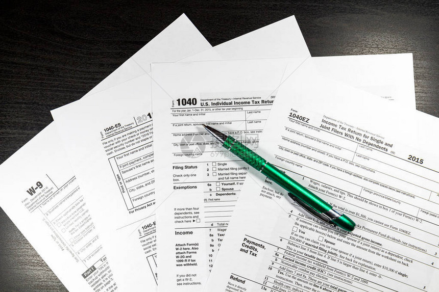 美国个人所得税申报表空白纸图片