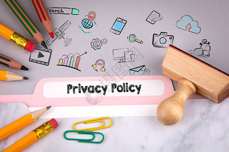 隐私政策概念插图和标桌面上的图片