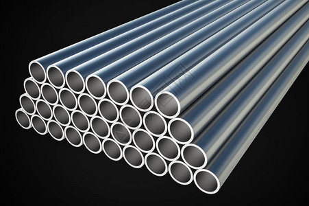 钢铁金属的管道形状脱离了黑色工业概念3D图片