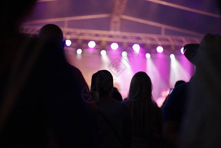 在音乐会上用紫光背的人图片