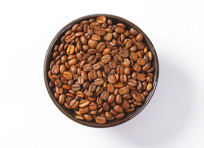 一碗中度烘焙咖啡豆背景图片