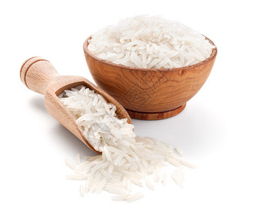 水稻在一个木碗中的木碗里图片