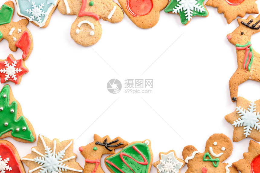 白色圣诞姜饼图片