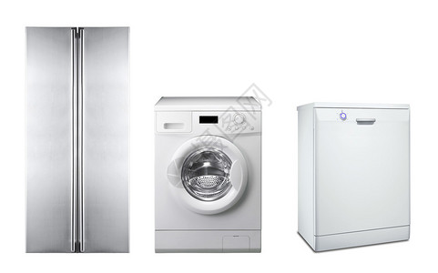 白色背景的冷冻机洗衣图片