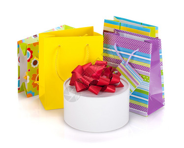 彩色礼品袋和盒装箱图片