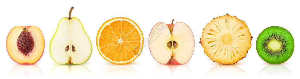 切桃梨橙苹果菠萝和图片