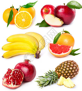 白色背景上的水果集合图片