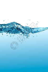 健康和新鲜的水有波浪和水滴的蓝色水线图片