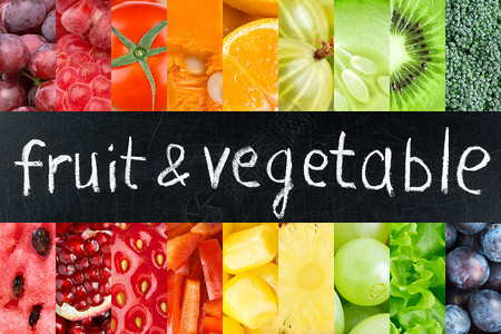 新鲜的颜色水果和蔬菜概念图片