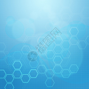 科普七步洗手法抽象分子医学蓝色背景设计图片