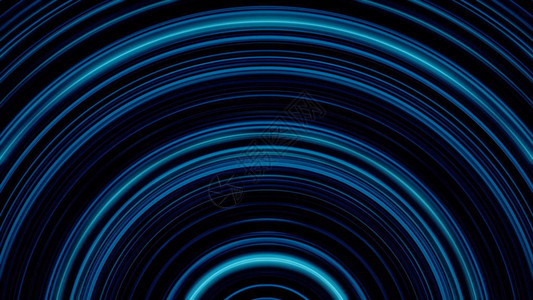 抽象的圆形霓虹灯线动画黑色背景上的脉冲霓虹灯半圆线波浪脉动中圆形光图片