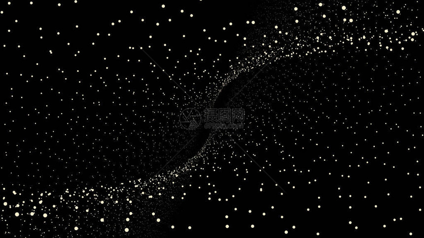 抽象数字背景与黑色背景上的移动和闪烁粒子背景粒子运动黑色背景上的宇宙图案发光粒子运动图片