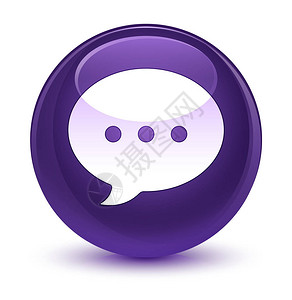 在玻璃紫色圆按钮抽象插图上孤图片
