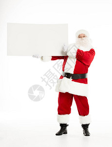 手拿着白板的圣诞老人图片