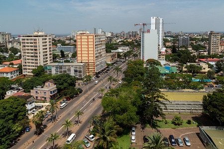 鸟瞰莫桑比克首都马普托市区背景图片