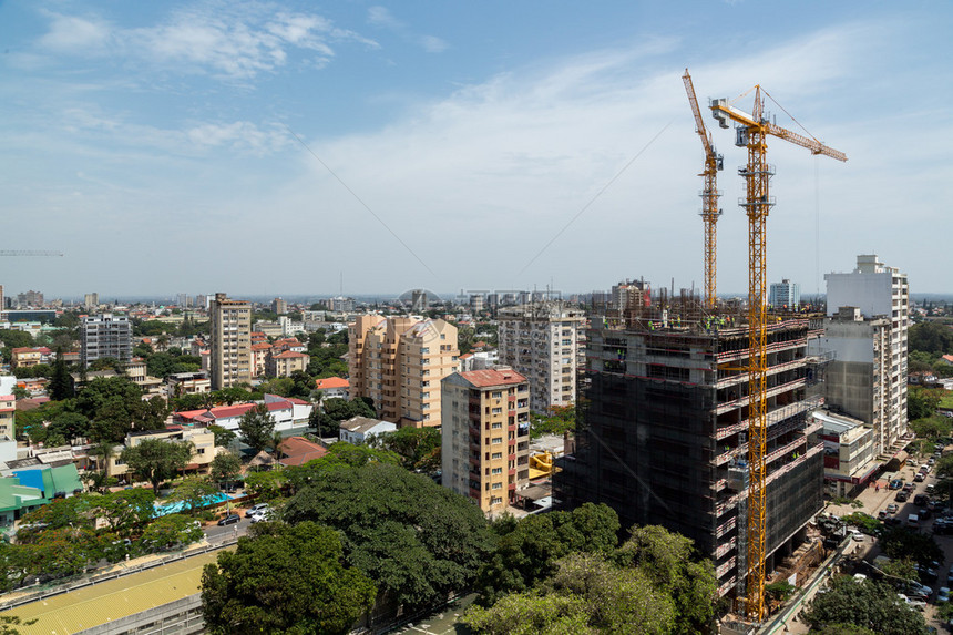 鸟瞰莫桑比克首都马普托市区图片
