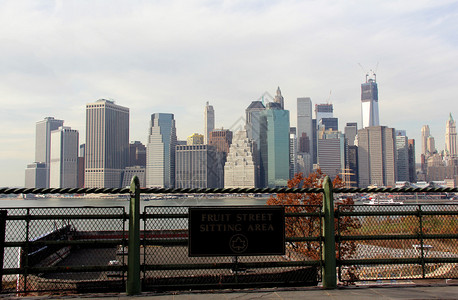 从布鲁克林高地的赛道上看到下曼哈顿高清图片