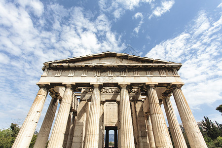 赫菲斯托多立克神庙的正面在古集市图片