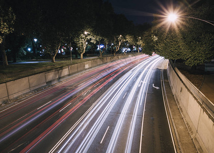 澳大利亚墨尔本高速公路的慢速快门拍摄图片