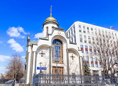 喀山圣母像教堂和俄罗斯联邦内政部莫斯科图片