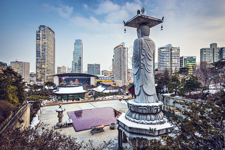 首尔韩国江南区的城市景观图片