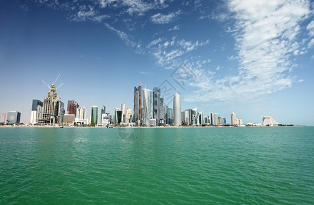 石油城2011年2月在卡塔尔沙特阿拉伯多哈背景