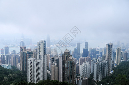 香港的景象从维多利亚山峰图片