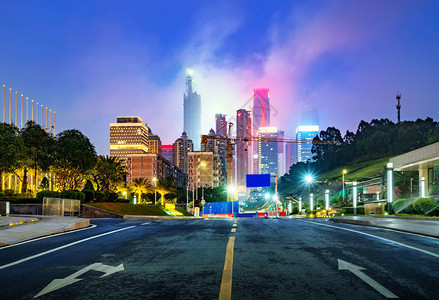 广西南宁高层城市夜景背景图片