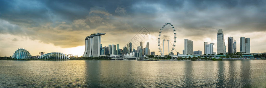 新加坡金融区天际直线位于马里纳湾的新加坡图片