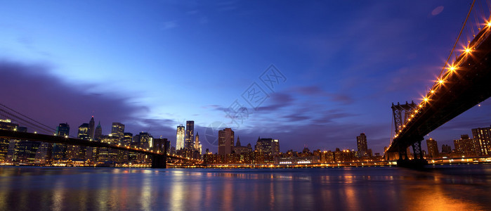 纽约市曼哈顿天线全景布鲁克林和曼哈图片