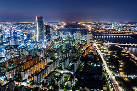 首尔城市夜景图片