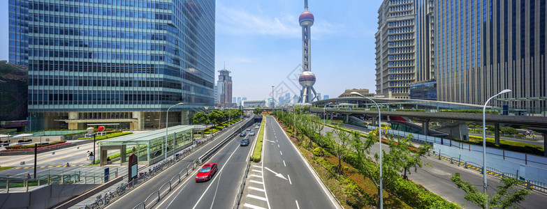 上海城市景观与道路交通图片