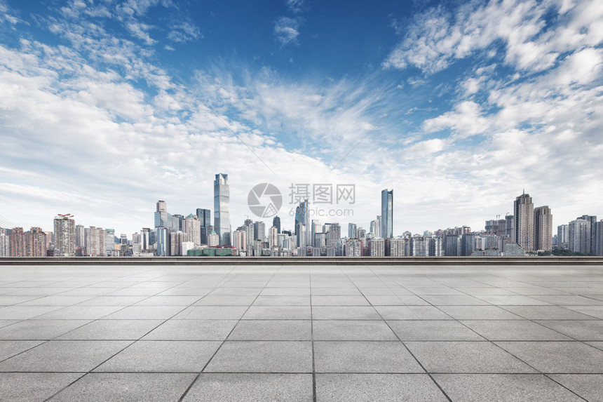 重庆的城市风景和天线在空图片