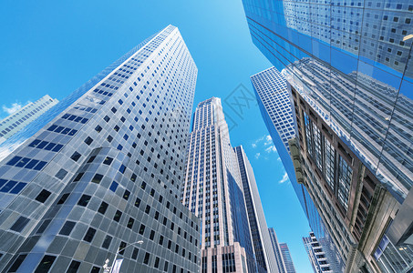 曼哈顿的建筑物和天线纽约背景图片