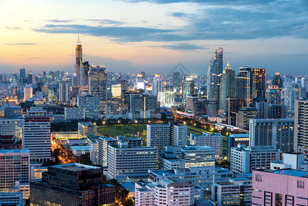 曼谷城市天际线泰国曼谷市中心商业区有图片