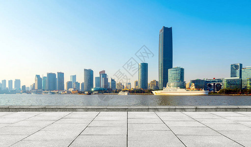 上海浦东金融区现代建筑和大理石楼图片