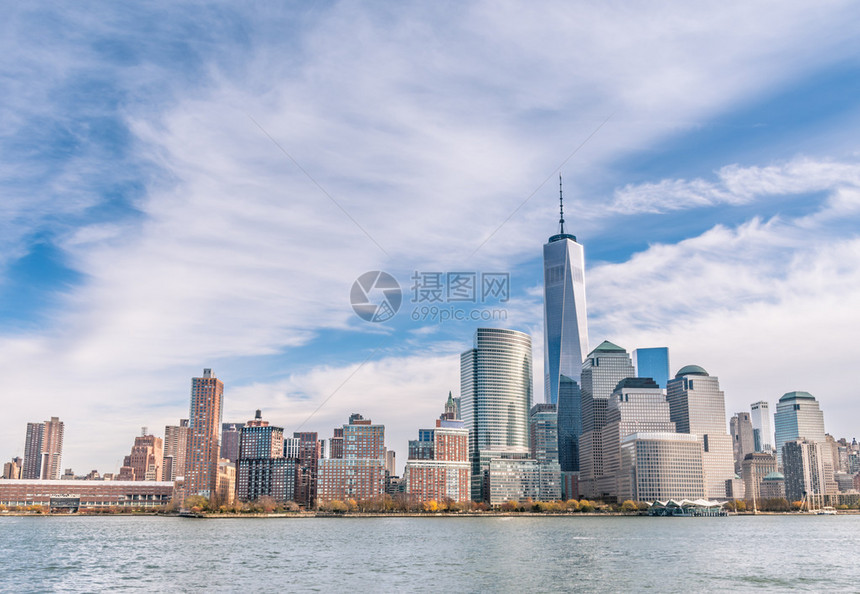 纽约市从不同的角度看曼哈顿天际图片