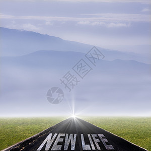 传递新生命信息的道路背景图片