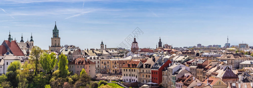 Lublin旧城的全景图片