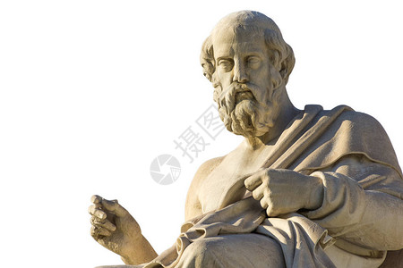 希腊哲学家柏拉图在雅典国立学院前图片