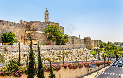 大卫塔台和耶路撒冷城墙图片