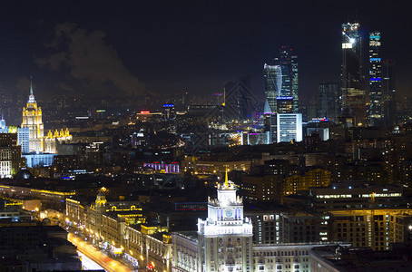莫斯科屋顶夜晚照片拍摄2015年图片
