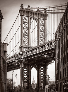 曼哈顿大桥和帝国大厦图片