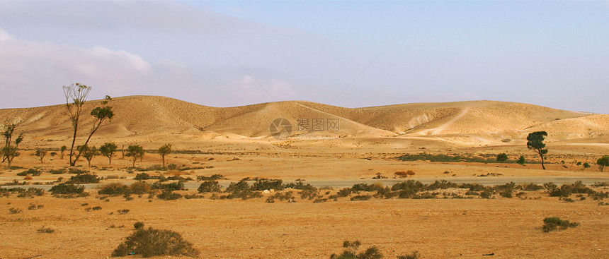 以色列内盖夫沙漠山丘全景图片
