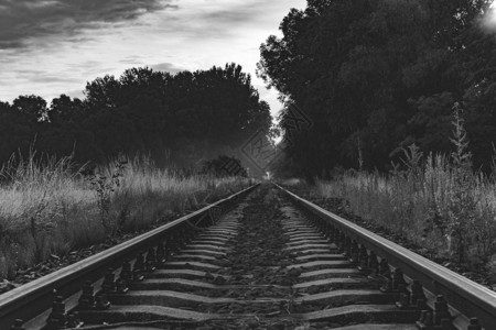 废弃的铁路黑白铁路图像图片