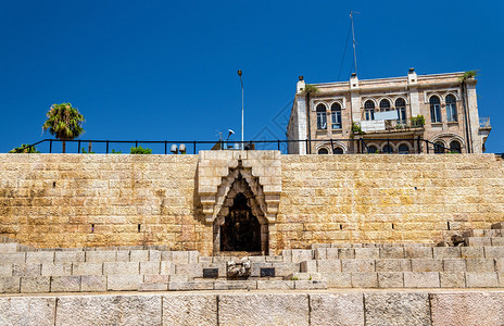 以色列大马士革门耶路撒冷城墙上的图片