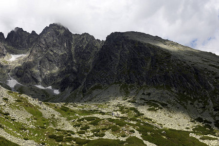 斯洛伐克高塔特拉山峰和高山背景图片