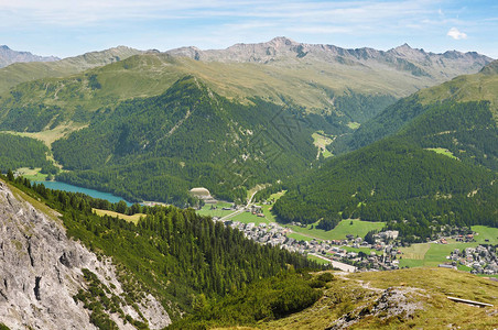 瑞士格劳本登山谷区和达沃斯镇的图片